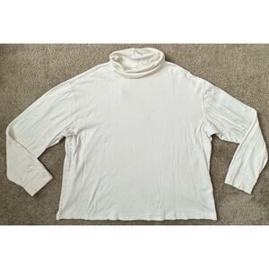 St Johns Bay Mock Neck Legacy Shirt White Long Sleeve Mens Size Large